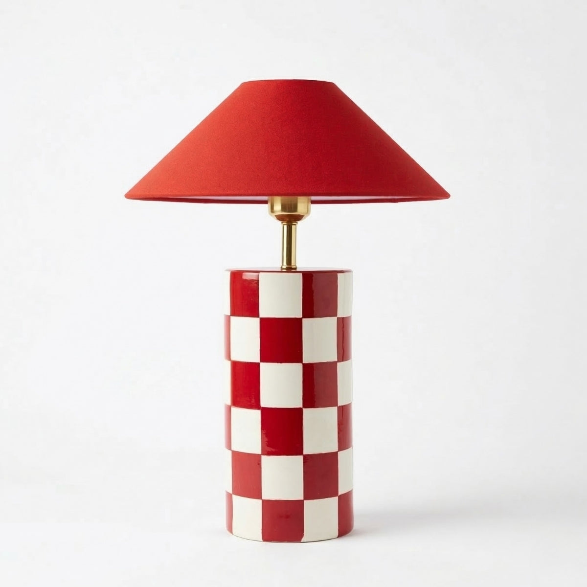 The Statement Red Checkered Table lamp