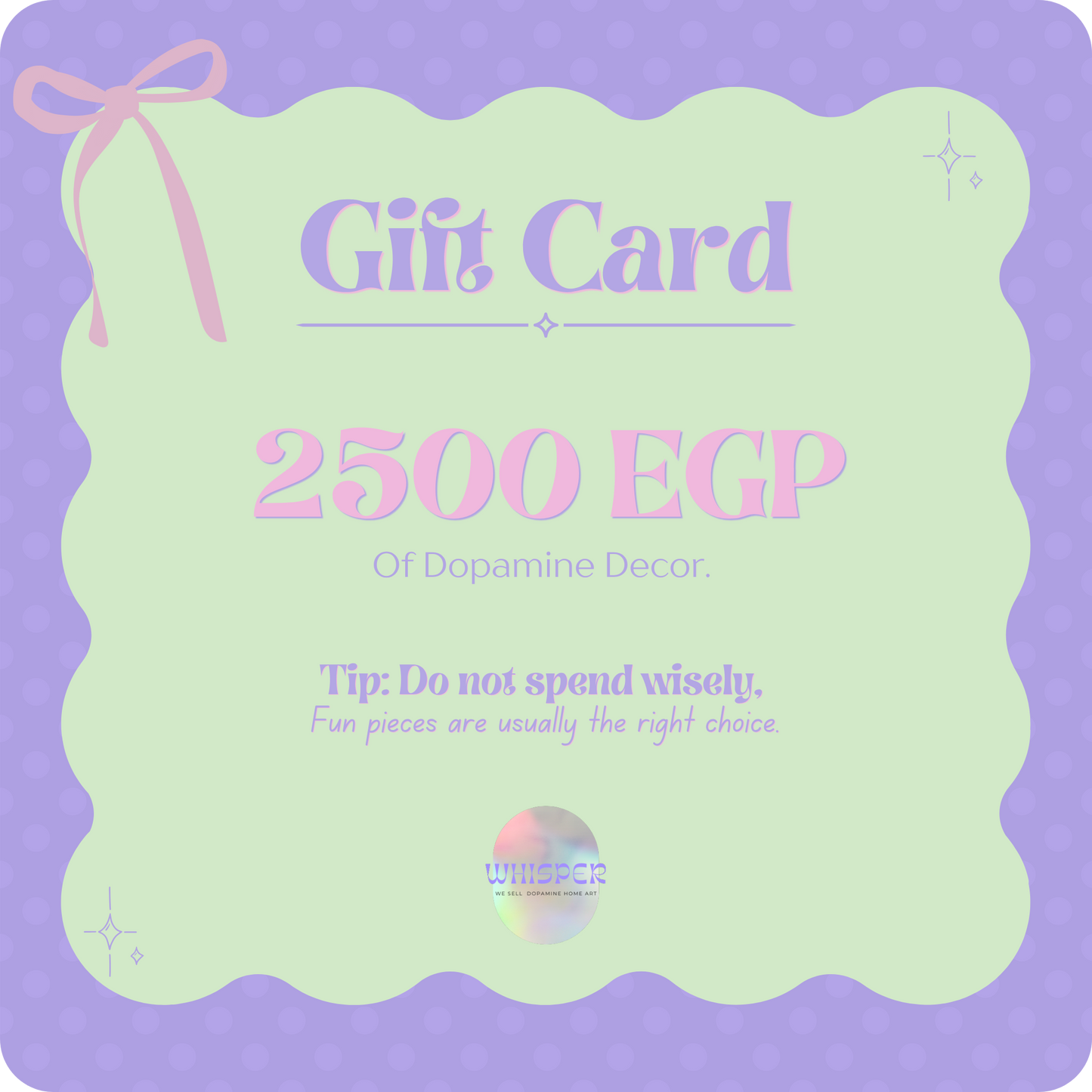 WHISPER GIFT CARD