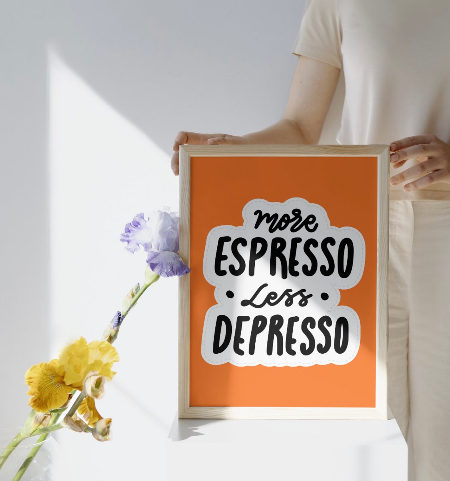 More espresso- Less depresso! Wall art in Orange