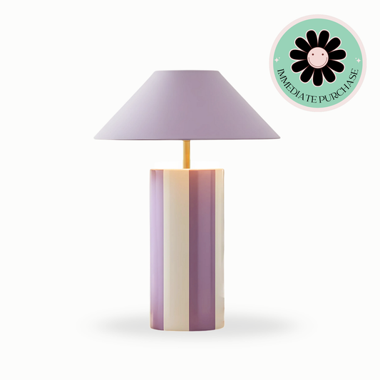 Lilac striped table-lamp (With cord)