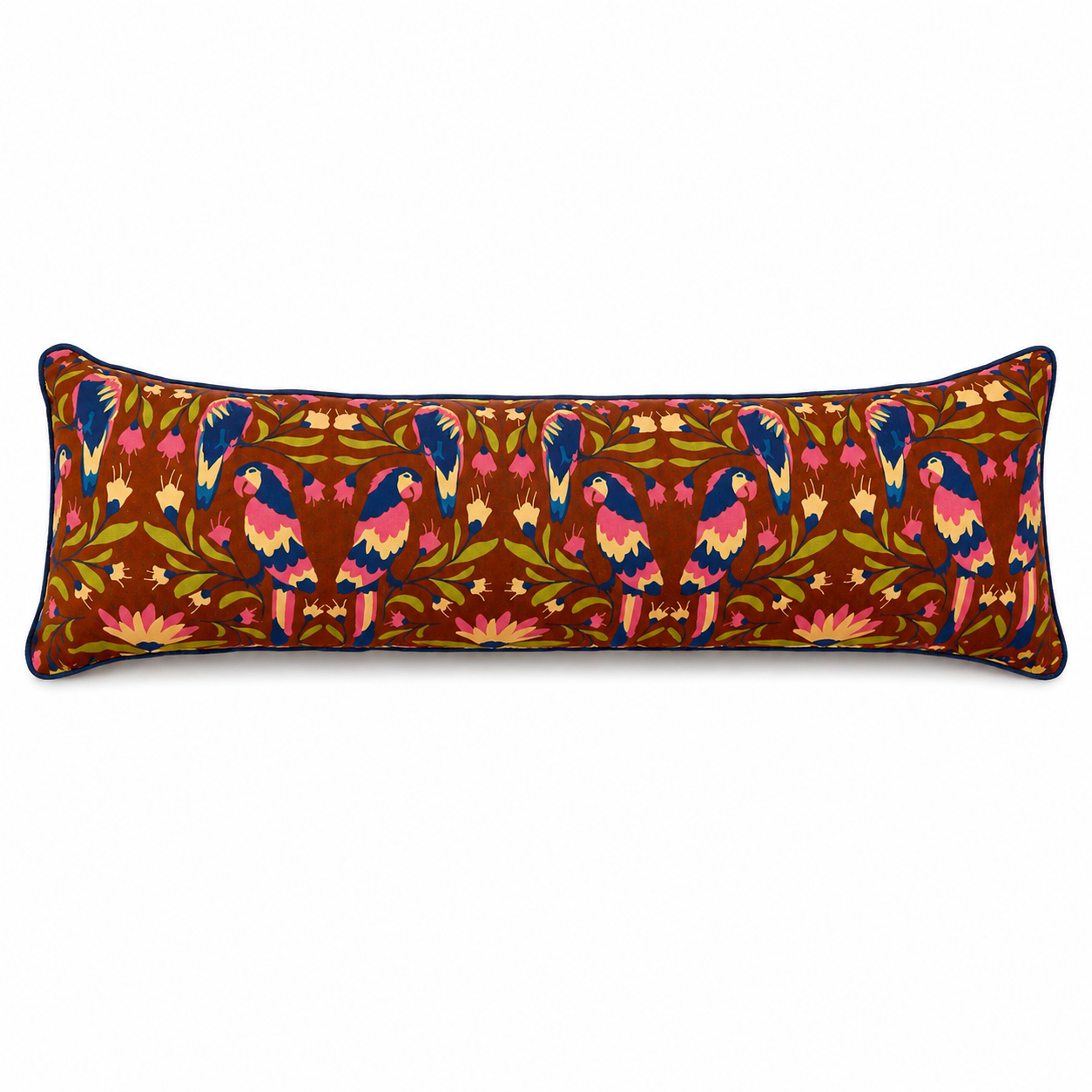 Midnight parrots- statement lumbar pillow
