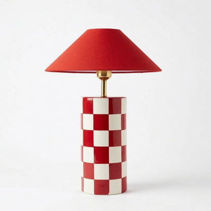 The Statement Red Checkered Table lamp